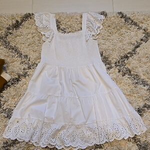 Time and Tru White Eyelet Midi Dress